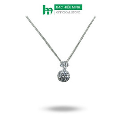 Dây Chuyền Bạc Nữ Mặt Đá Tròn Tuyệt Đẹp Bạc Hiểu Minh DMD549