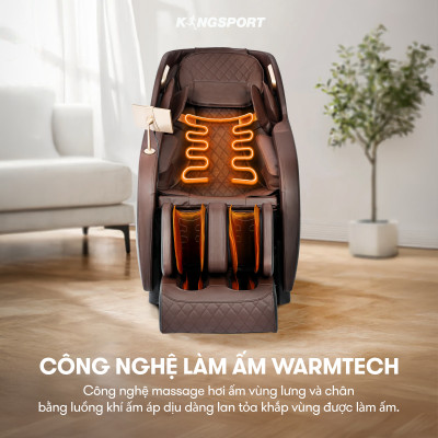 CHỈ GIAO MIỀN BẮC | Ghế massage toàn thân KINGSPORT G9 công nghệ làm ấm Warmtech, 5 bài tập massage tự động thiết lập sẵn