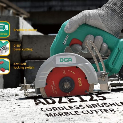 MÁY CẮT ĐÁ KHÔNG CHỔI THAN DÙNG PIN 20V/4.0AH (KÈM 1 SẠC, 1 PIN 4.0AH) DCA ADZE125DM - HÀNG CHÍNH HÃNG