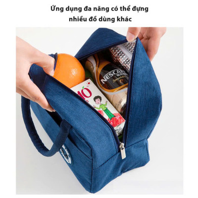 34x25x15cm Túi đựng hộp cơm cao cấp. Túi giữ nhiệt đa năng nhiều lớp. Túi đựng đồ ăn trưa. Túi chống toả nhiệt, dày dặn, phong cách Hàn Quốc thời trang, hiện đại