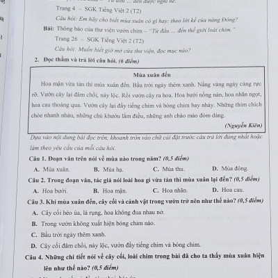 Combo Sách - Đề kiểm tra Tiếng Việt 2 học kì I + II