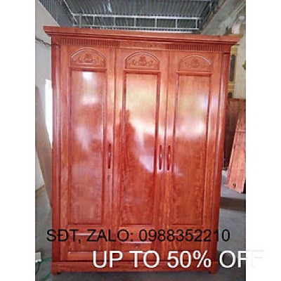 Tủ quần áo gỗ xoan đào 3 cánh kiểm hàng trước khi thanh toán