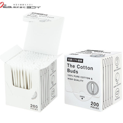 Bộ 02 Hộp 200 tăm bông mềm kháng khuẩn Sanritsu - Made in Japan