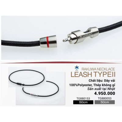 Vòng cổ Phiten Metax Rakuwa necklace leash model II 50cm TG880053/TG880153