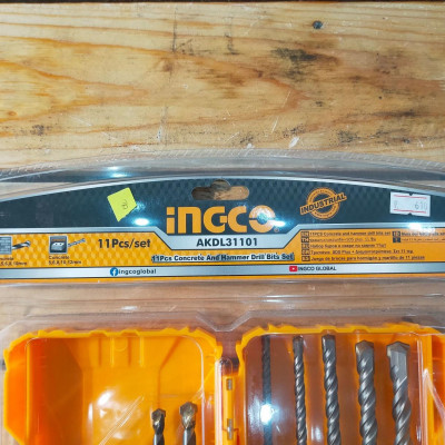 BỘ MŨI KHOAN BÊ TÔNG ĐUÔI TRƠN VÀ ĐUÔI GÀI 11 CHI TIẾT INGCO AKDL31101 - HÀNG CHÍNH HÃNG