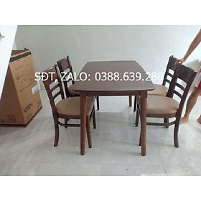 Bộ bàn ăn 4 ghế cabin, bàn ăn giá rẻ mùa dịch