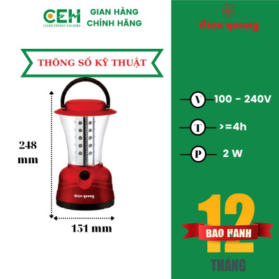 Đèn sạc Led Điện Quang ĐQ PRL06 (2W, daylight)