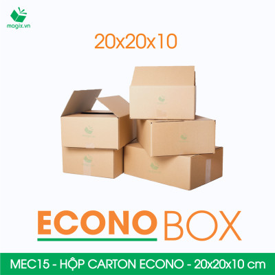 MEC15 - 20x20x10 cm - Combo 100 thùng hộp carton trơn siêu tiết kiệm ECONO