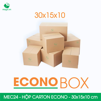 MEC24 - 30x15x10 cm - Combo 100 thùng hộp carton trơn siêu tiết kiệm ECONO