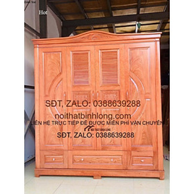 Tủ quần áo xoan đào 4 cánh