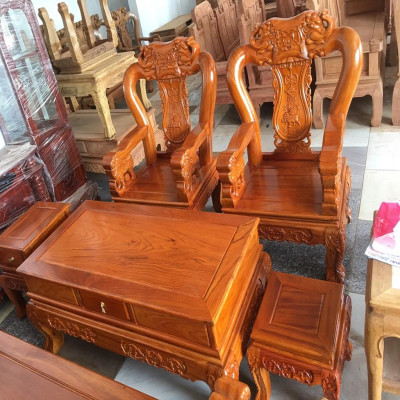 Bàn Ghế Minh Quốc Voi Gỗ Gõ Đỏ