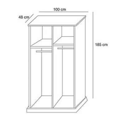 TỦ QUẦN ÁO GỖ ÉP 1M MÀU SƠ DỪA