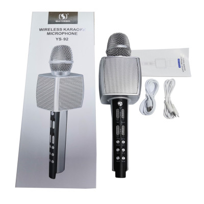Micro karaoke bluetooth SuYosd YS 92 - Micro kèm loa karaoke - Kết nối bluetooth, USB, SD - Âm thanh cực hay, bắt giọng cực tốt, không hú rè - Tích hợp thu âm - Giao màu ngẫu nhiên - Hàng chính hãng