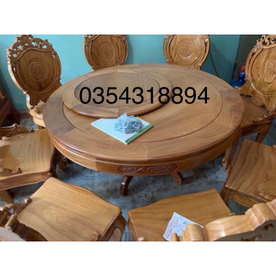 Bàn Ăn Tròn Gỗ Gõ Đỏ