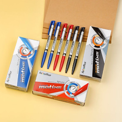 Combo 5/10/20 Bút bi Thiên Long FO-024, ngòi 0.7mm, mực xanh/đỏ/đen hệ dầu, đạt tiêu chuẩn an toàn Châu Âu