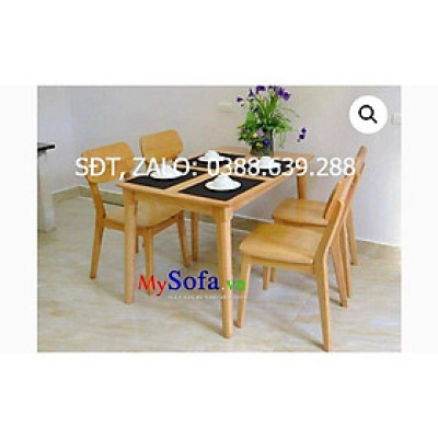Bàn ghế ăn gỗ cao su (bàn 120cm chân tròn +4 ghế mango)