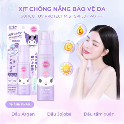 Phiên Bản Giới Hạn Xịt Chống Nắng Bảo Vệ Da Kose Suncut Kuromi UV Protect Mist SPF50+ PA++++ 60 G