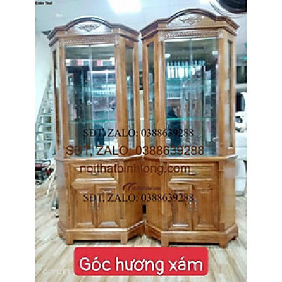 Tủ Rượu Gỗ Hương Xám Góc 80