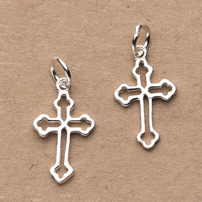 Combo 3 cái charm bạc thánh giá mặt treo - Ngọc Quý Gemstones