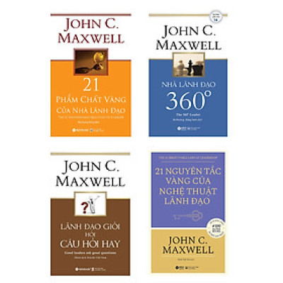 Combo John C. Maxwell: 21 Nguyên Tắc Vàng Của Nghệ Thuật Lãnh Đạo + Lãnh Đạo Giỏi Hỏi Câu Hỏi Hay + Nhà Lãnh Đạo 360 Độ + 21 Phẩm Chất Vàng Của Nhà Lãnh Đạo (Bộ 4 Cuốn) _AL