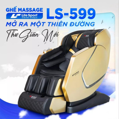 Ghế Massage Toàn Thân Lifesport LS-599, Con Lăn 5D Kết Hợp Massage Với Nhiệt Hồng Ngoại, Trị Liệu Chuyên Sâu