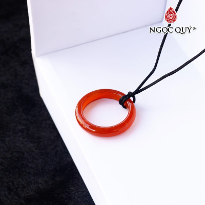 Mặt dây chuyền tròn đá mã não đỏ - Ngọc Quý Gemstones
