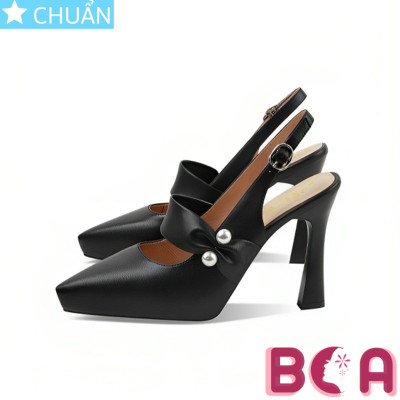 Giày cao gót nữ mũi nhọn 9p RO601 ROSATA tại BCASHOP thiết kế độc đáo với 2 viên trai nhân tạo sang chảnh bên hông