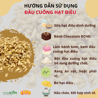 Đầu cuống hạt điều rang mộc O