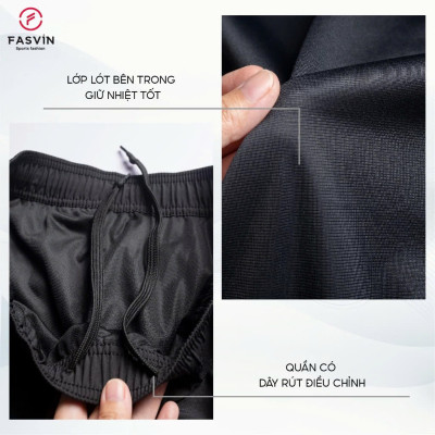 Bộ quần áo gió nam 2 lớp FASVIN BC24631.HN vải thể thao cao cấp lót vải thun hàng chính hãng