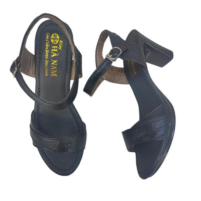 Giày Sandal Nữ Cao Gót HA NAM Da Bò Thật Cao Cấp 7cm DNU2129