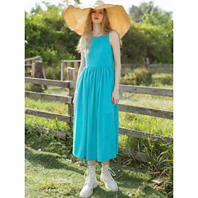 Đầm xanh babydoll sát nách NGADO , đầm nữ , đầm thời trang , váy đi biển