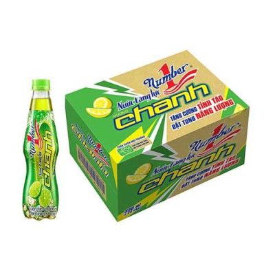 Thùng 24 chai Nước tăng lực Number 1 hương chanh chai PET 330 ml