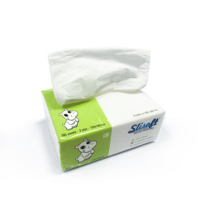 10 Bịch Giấy ăn Slisoft Trắng 3 lớp x 100 tờ đa năng,khăn giấy rút không chất tẩy trắng an toàn cho cả gia đình