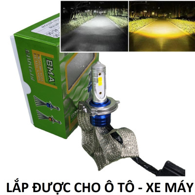 Đèn Pha Ô Tô Xe Máy BMA F5: Siêu Sáng Cos Vàng & Pha Trắng Loại Tốt - Chất Lượng Đến Từ QN LEDLIGHT