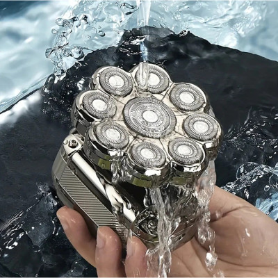 Máy Cạo Râu, Cắt Tóc, Cạo Trọc Đầu SHAVER 5 in 1 KMD-9600, 9 Lưỡi, Dùng Cho Cả Người Hói Đầu.