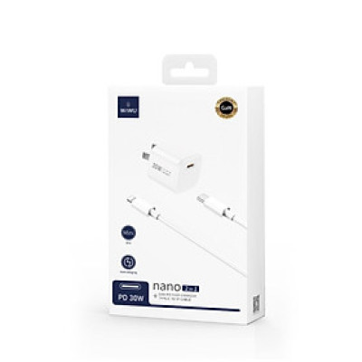 Bộ Sạc Nhanh IPHONE WIWU Nano 30W GaN Mini WI-U006, Sạc Type-C Thích Hợp Cho IPHONE 15/ 15 Pro/ Pro Max Tablet - Hàng chính hãng