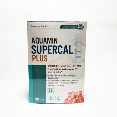 Viên Uống Bổ Sung Canxi Chiết Xuất Từ Tảo Biển Aquamin Supercal Plus - Bổ Sung Canxi Nano, Vitamin D3, Vitamin K2 (Mk7) Cho Người Thiếu Hụt Canxi - Lọ 30 Viên