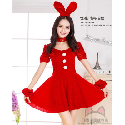 Đầm Giáng Sinh Tai Thỏ Cực Kỳ Dễ Thương