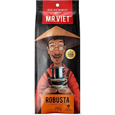 Cà phê rang xay Robusta Mr Viet 250g  - Robusta Ground Coffee 250g