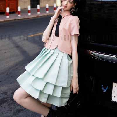 Áo hồng ngắn tay NGADO, áo đi học, áo đi làm, áo sơ mi form rộng