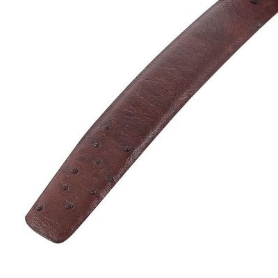 HC4444 - Dây nịt nam da đà điểu Huy Hoàng 3,5P da hột màu nâu đất