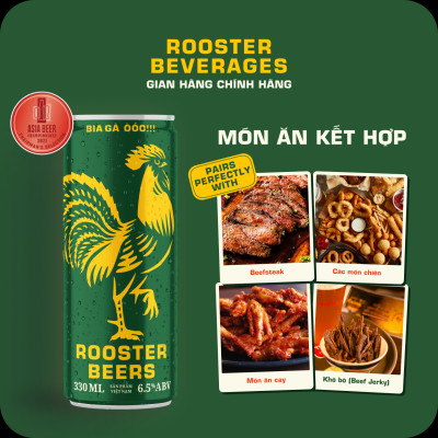 Bia thủ công | Rooster Beers IPA (Bia Gà IPA) Thùng 10 Lon cao Sleek can 330ml