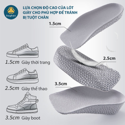 Lót giày tăng chiều cao chất liệu cao cấp êm chân thoáng khí, siêu nhẹ dành cho nam và nữ - Buybox - BBPK229