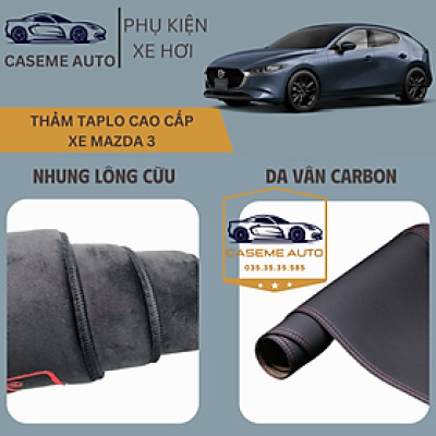 [MAZDA 3] Thảm Taplo 3 Lớp Dành Cho Xe MAZDA 3, Nhung Lông Cừu Và Da Vân Carbon Cao Cấp - Hàng Chính Hãng