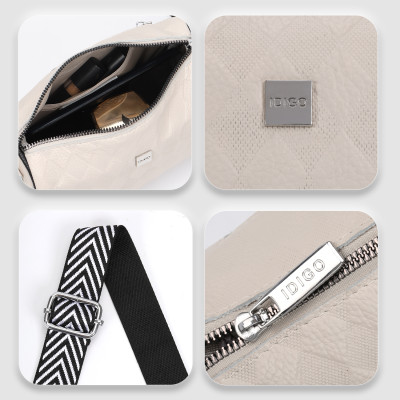 Túi đeo vai đi làm, túi đeo chéo nữ phom mềm, họa tiết nổi da bò thật IDIGO FB1 - 5062