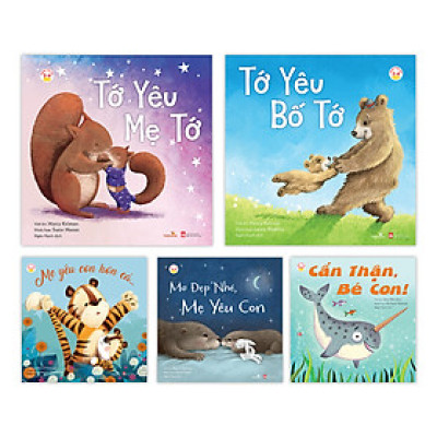 Combo Sách ILOVE-Tớ Yêu Bố Tớ-Tớ Yêu Mẹ Tớ-Mẹ Yêu Con Hơn Cả-Cẩn Thận, Bé Con !-Mơ Đẹp Nhé, Mẹ Yêu Con (Trọn bộ 5 cuốn)