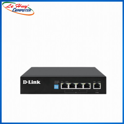 Bộ Chia Mạng Switch D-Link DGS-F1005P-E 5 Cổng 10/100/1000Mbps với 4 Cổng PoE và 1 Cổng Uplink - Hàng Chính Hãng