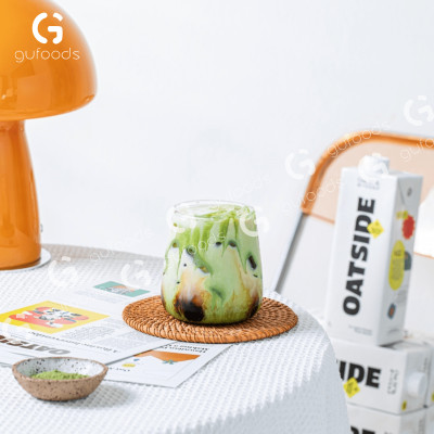 Combo pha chế Matcha latte từ OATSIDE - Pha được 9 ly thành phẩm - Gồm 9 Hộp OATSIDE 180ml + Gói 50g Bột Matcha trà Ôlong GUfoods