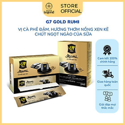 Cà Phê Hòa Tan G7 Trung Nguyên Gold Rumi - Hộp 14 gói - Cà phê sữa ngọt lành, đậm đà, thư thái