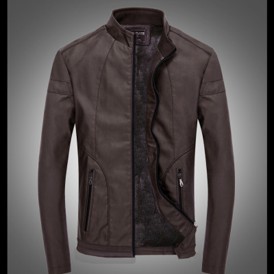 Áo khoác da nam lót lông SITAKI cao cấp - AD14 Đen